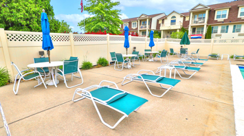 Horizons at the Village at Whitehall Outdoor pool area at adult community rental Lehigh County, Pennsylvania - Horizons at The Village at Whitehall