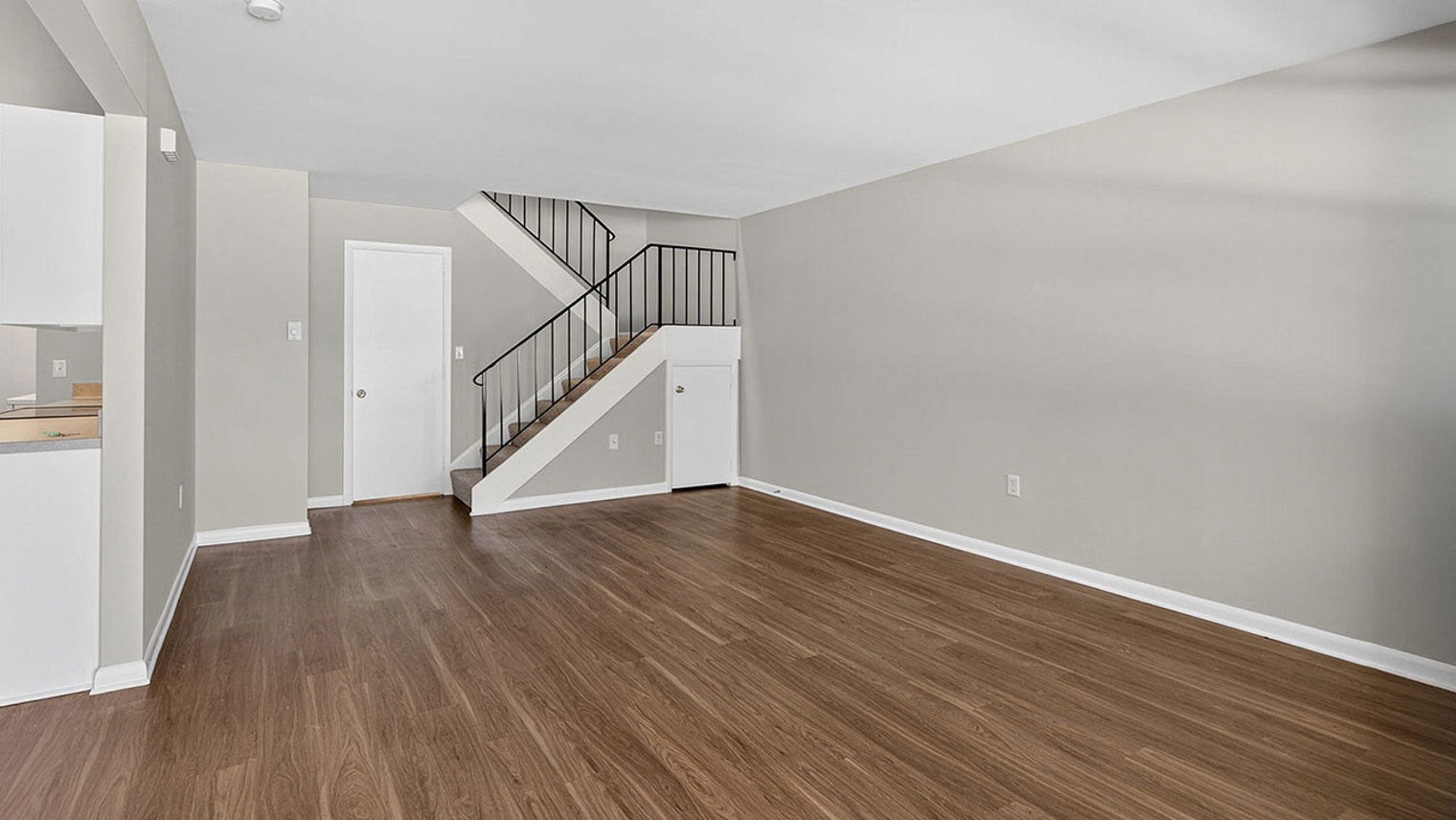 The Reserve at Copper Chase Spacious living room and stairs to second story - 2 bedroom townhomes for rent York County, Pennsylvania - The Reserve at Copper Chase