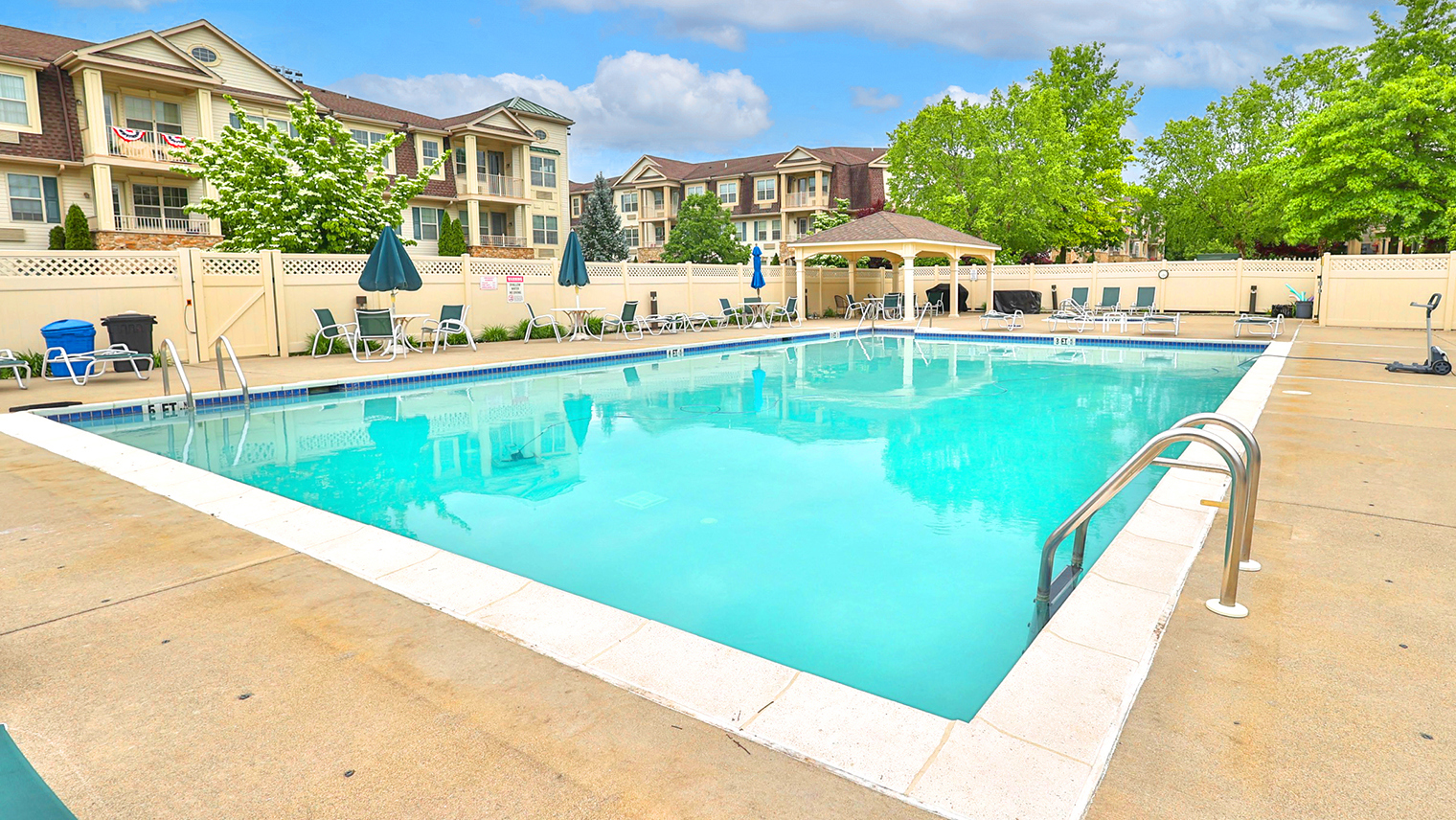 Horizons at the Village at Whitehall Outdoor pool at adult community rental Lehigh County, Pennsylvania - Horizons at The Village at Whitehall
