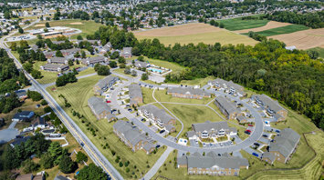 The Reserve at Copper Chase aerial view - The Oaks and Reserve at Copper Chase in York, PA with apartments and townhomes for rent