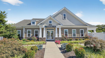 The Reserve at Copper Chase Exterior view of the clubhouse at The Oaks and Reserve at Copper Chase in York, PA