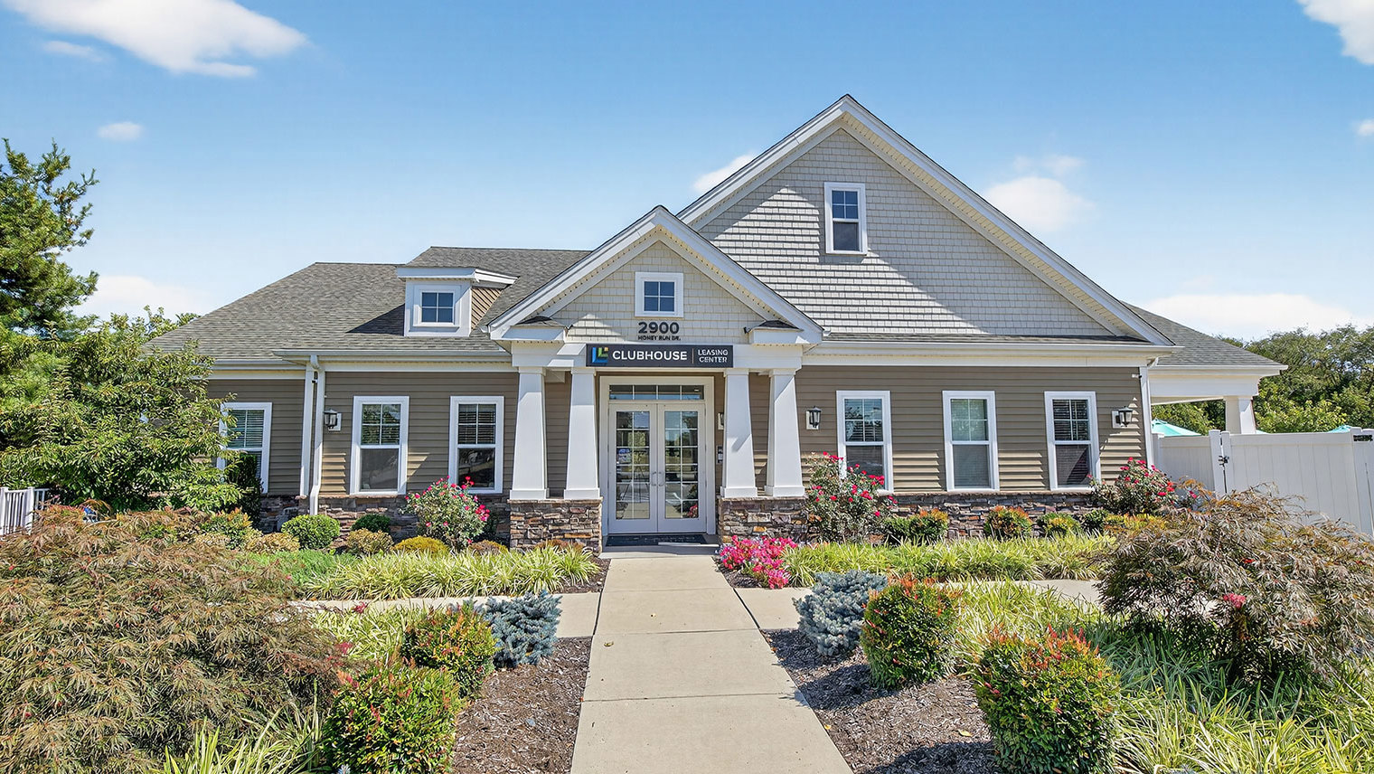 The Reserve at Copper Chase Exterior view of the clubhouse at The Oaks and Reserve at Copper Chase in York, PA
