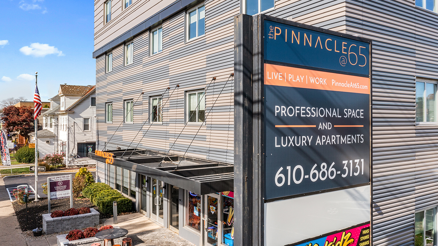 The Pinnacle at 65 Exterior view of luxury apartment rentals in Bethlehem, PA – The Pinnacle @ 65