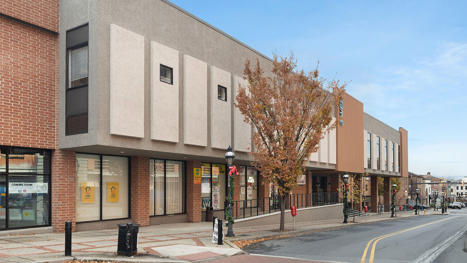 3 West Street view of two-story building offering built-to-suit retail and office space for rent in Downtown Bethlehem, PA – 3 West
