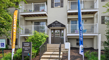 The Hills at Lehigh Exterior of leasing office in Bethlehem, PA – Hills at Lehigh
