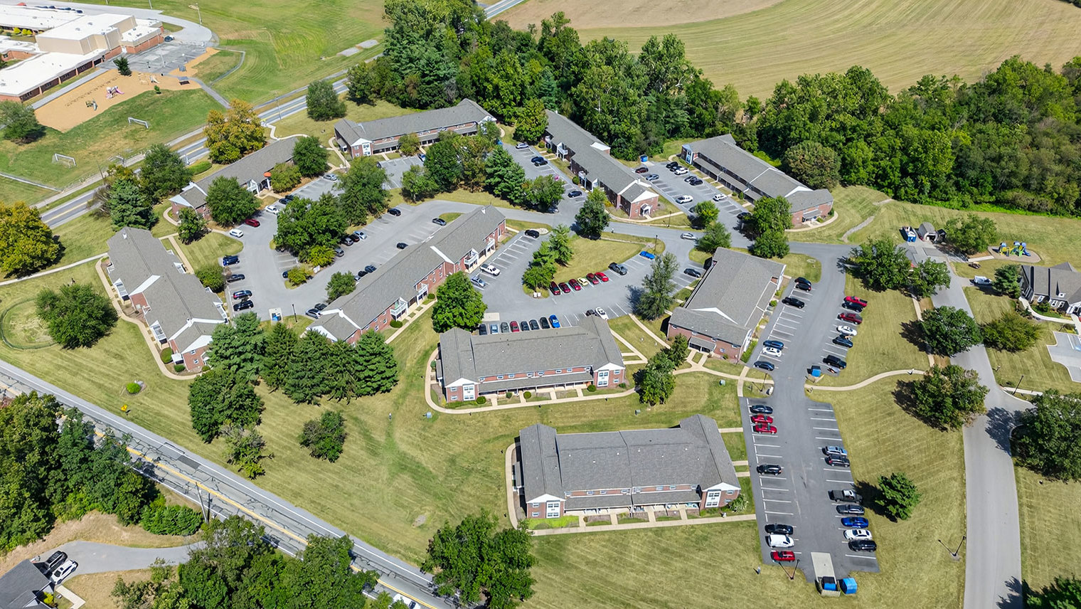 The Reserve at Copper Chase aerial view of apartments and townhomes - The Reserve at Copper Chase in York, PA