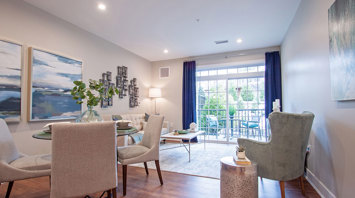 Horizons at Autumn Ridge 55+ active adult garden apartment dining and living room in Lopatcong, NJ – Horizons at Autumn Ridge
