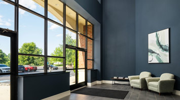 Raritan Commons Modern lobby at Raritan Commons office and medical building in Flemington, NJ