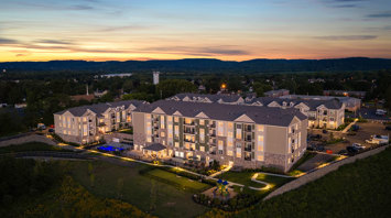 Monte View at Pohatcong Aerial view of pet-friendly luxury apartment rentals in Pohatcong, NJ – Monte View at Pohatcong