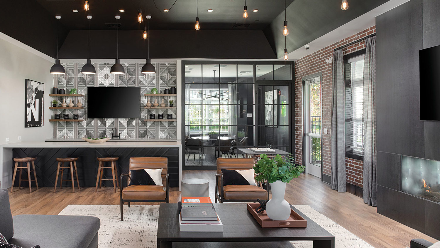 Luxury apartments with clubhouse lounge and fireplace in Bordentown, NJ – The Reserve at Crosswicks