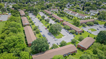 The Meadows at Lehigh Aerial view of 1-2 bedroom apartments and 3-bedroom townhomes in Bethlehem, PA – Meadows at Lehigh