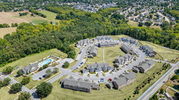 The Reserve at Copper Chase aerial view - The Oaks and Reserve at Copper Chase apartments and townhomes in York, PA