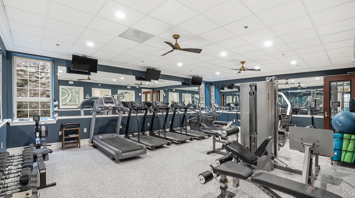 Horizons at the Village at Whitehall Fitness center with cardio equipment and weight machines – Horizons at the Village at Whitehall | 55+ Community in Lehigh County, PA
