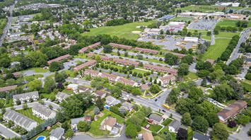 The Meadows at Lehigh Aerial view of pet-friendly apartments and townhomes in Bethlehem, PA – Meadows at Lehigh
