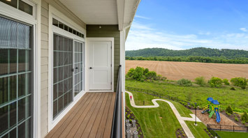 Monte View at Pohatcong Luxury elevator building apartment patio/balcony with scenic views in Pohatcong Twp, NJ – Monte View at Pohatcong